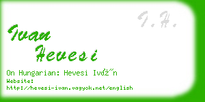 ivan hevesi business card